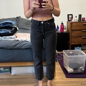 zara cropped black jeans